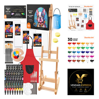 Shuttle Art 66 Tischstaffelei Acrylfarben Set 30 Farben 1