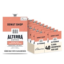 Alterra Donut Shop Coffee Freshpacks for  Brewers, Medium Roast (Case of 40)