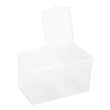 Cotton Pads Container, 2 Grids Cotton Pads Swabs Holder Organizer Multi-Funct...