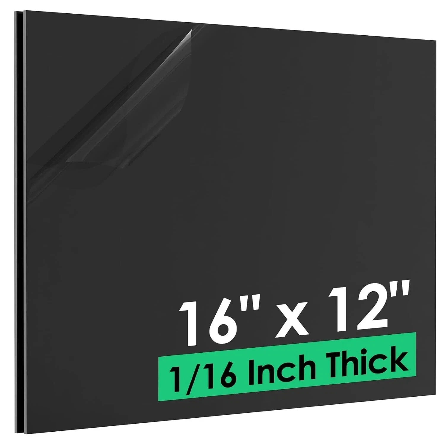 ABS Plastic Sheet 1/16 Inch Thick - 16" X 12", 2 Pack Black Plastic Sheet Rigid