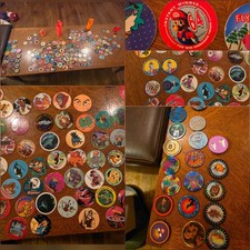 Vintage 90s POG Lot 150 Pcs - 21 Slammers, Official POG Cases, Rare N64 Mario