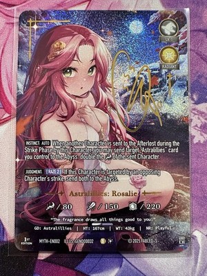 Fabled Sagas TCG Astralillies Rosalie MYTH-EN002 Signed Near Mint