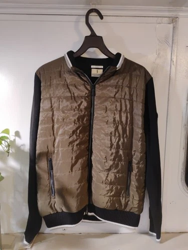 This is a Scott James men's quilted hybrid or bomber jacket - product listing photo