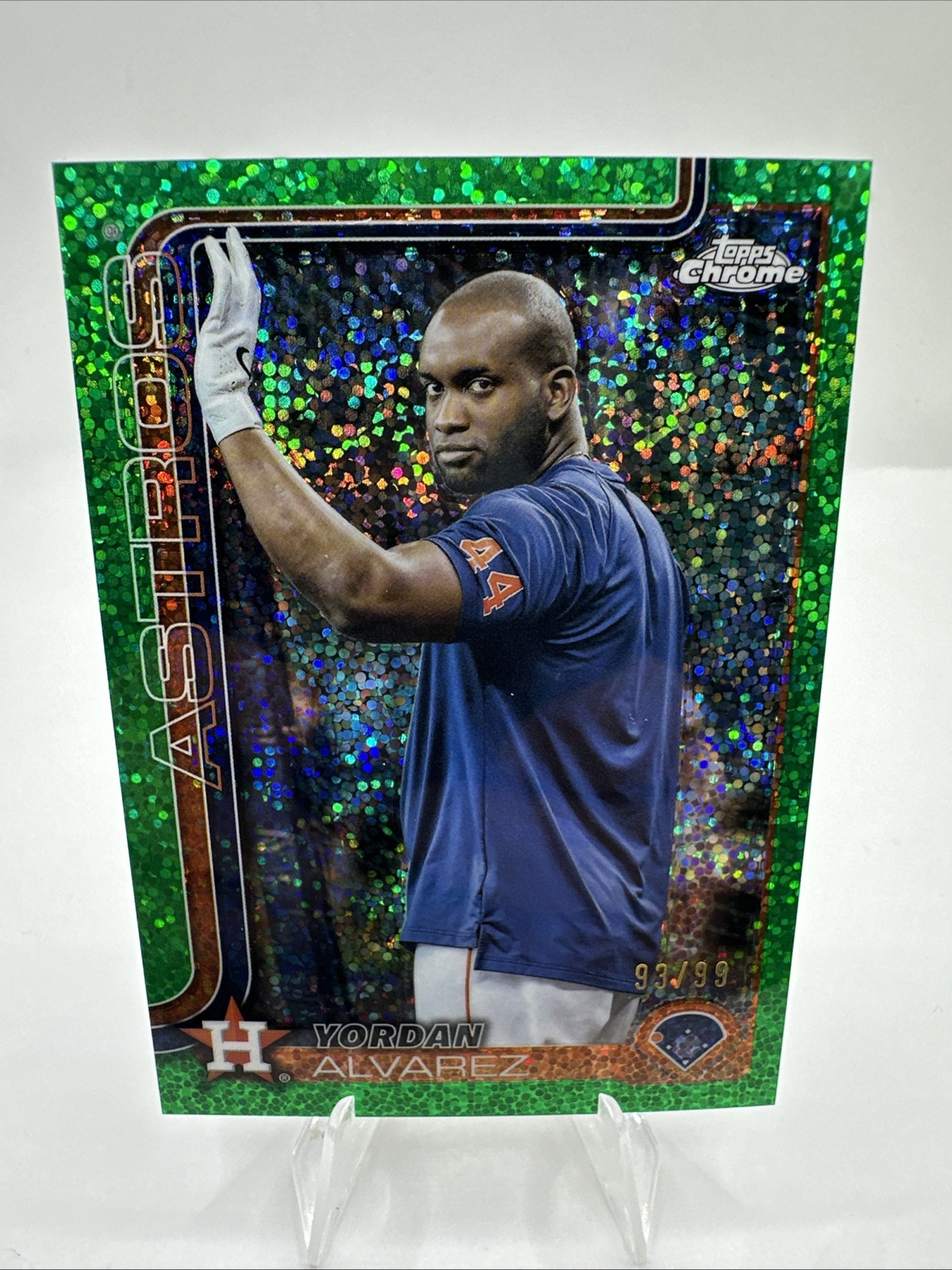 2025 Topps Chrome Image Variation Yordan Alvarez #267 Green Speckle Refractr /99
