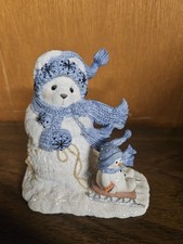 Enesco Cherished Teddies, NORA, 2001, "Brrrr....", Snowbear Pulling Sled 848581