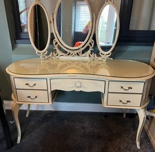 Vintage French Style Dressing Table with matching Tallboy cupboard/Drawers