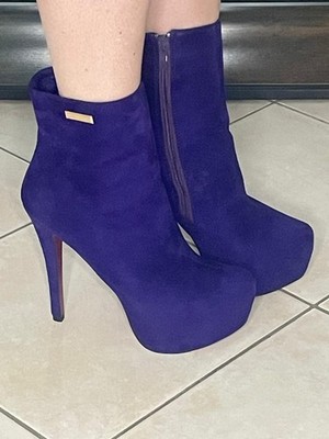 Lila High Heel Stiefelette von Belle Women Gr. 40  Absatz 15 Cm