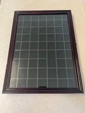 VTG Shadow Display Wooden Box Wall Hang Glass Window Lid Trinket Toy Curio