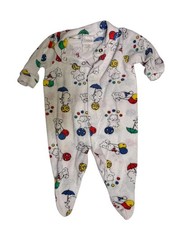 VTG Carters Terry Baby Sleeper Circus Bears Balloons Snap Front Small 1980s