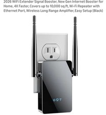 2026 WiFi Extender Signal Booster,4X Faster, Covers up to 10,000 sq.ft,