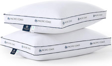 Goose Feather and down Firm Bed Pillows Standard Size Set of 2 Wi