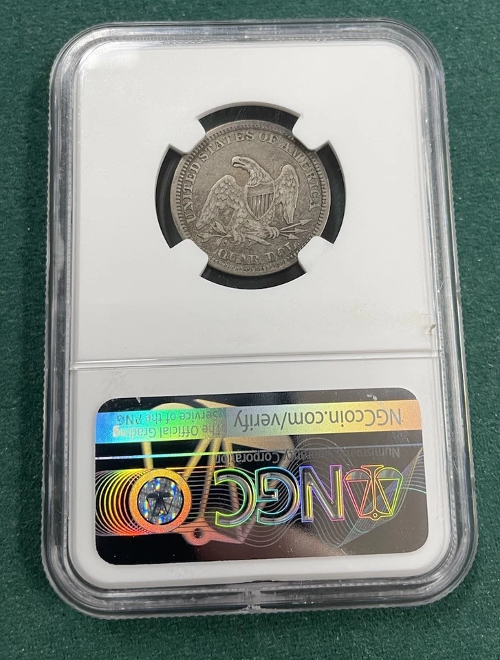 1865 Quarter $0.25 Seated Liberty Quarter NGC VF 30 - Image 2 of 2
