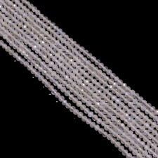Natural White Opal Gemstone Round Micro Faceted Beads 2.5-3 mm Strand 12.5" 204