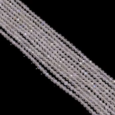 Natural White Opal Gemstone Round Micro Faceted Beads 2.5-3 mm Strand 12.5" 204