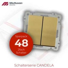 Economy set 48x series switch/2 x switch flush-mounted Mutlusan Candela gold met