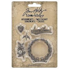 2 Pack - Tim Holtz Idea-ology Adornments Sweetheart-5 Pieces - 5A0024M5-1G801