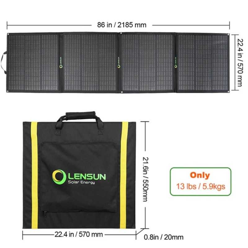 Panneau solaire pliable ultraleger 200W pour charger batterie de secours van