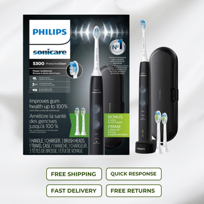 Philips Sonicare ProtectiveClean 5300 Electric Toothbrush 3 Modes Black HX642334
