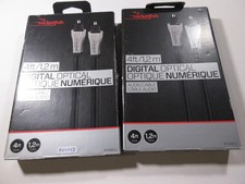 Lot of 2 Rocketfish- 4' Toslink Optical Audio Cables - RF-G1221 Black