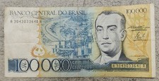 BRAZIL 🇧🇷 100,000 CRUZEIROS BANKNOTE 1985 (P#205a)