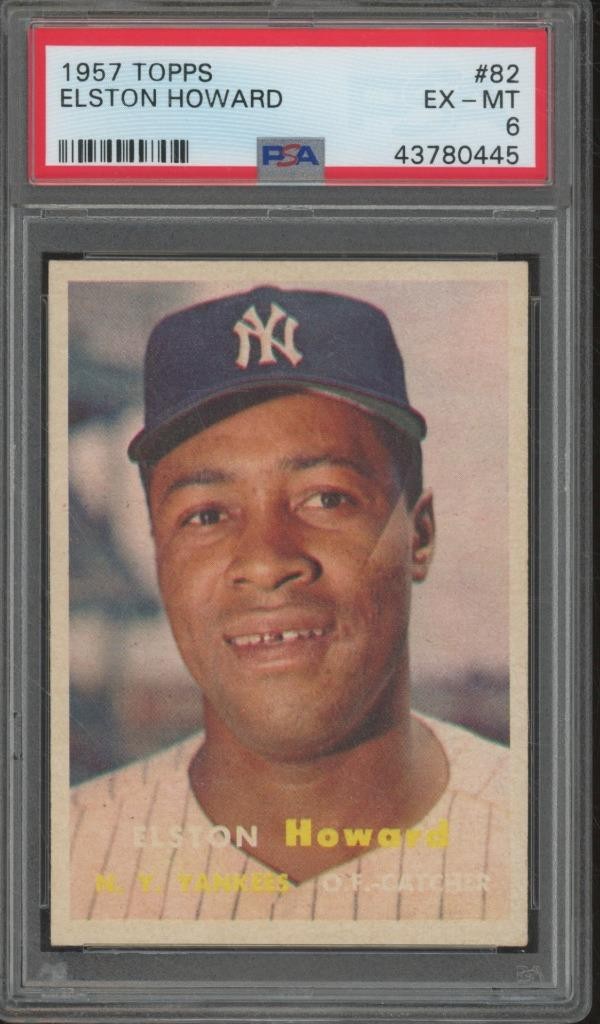 1957 Topps ELSTON HOWARD #82 Vintage Yankees PSA 6 EX-MT JK3
