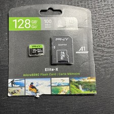 PNY Elite-X 128GB MicroSDXC Flash Card P-SDU128U3WX-GE 1409