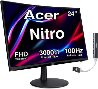 Nitro 24'' Curved Gaming Monitor, 100Hz FHD, 1ms, VESA Mount, HDMI, USB Expander
