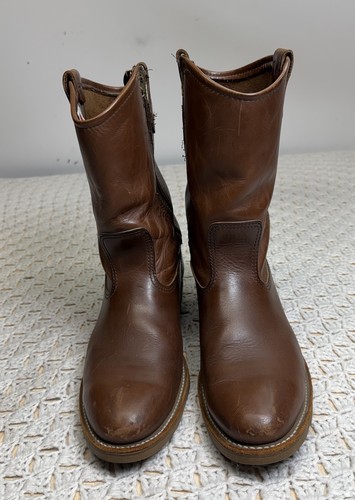 Red Wing Pecos Leather Boots Men's  12 D Brown Cowboy Nailseat 1155 USA Made Zip