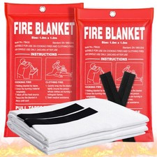 Andyssey Fire Blanket 2-Pack 40"x40" Emergency Safety for Home Kitchen Car Grill