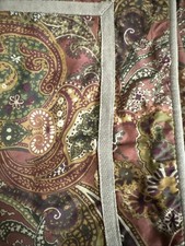 2 RALPH LAUREN CHAPS Floral/paisley King Pillow Sham Brick/Tan Edging EUC