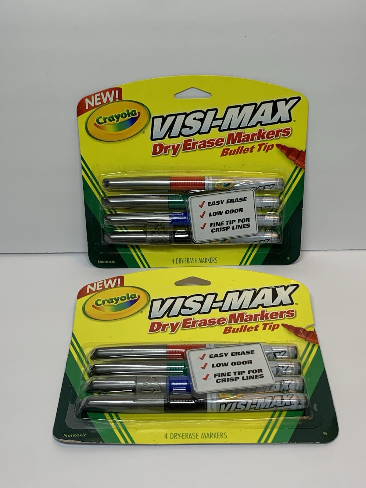 Crayola Visi-Max Dry Erase Markers, Lot x 2 Packs (8 Markers) Bullet Tip NOS New