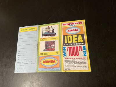 Aurora Original Promotional Flier 1960 s Idea Contest