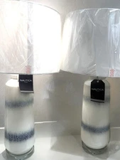 Coastal White & Blue Nautica Table Lamp – 28” Modern Nautical Accent