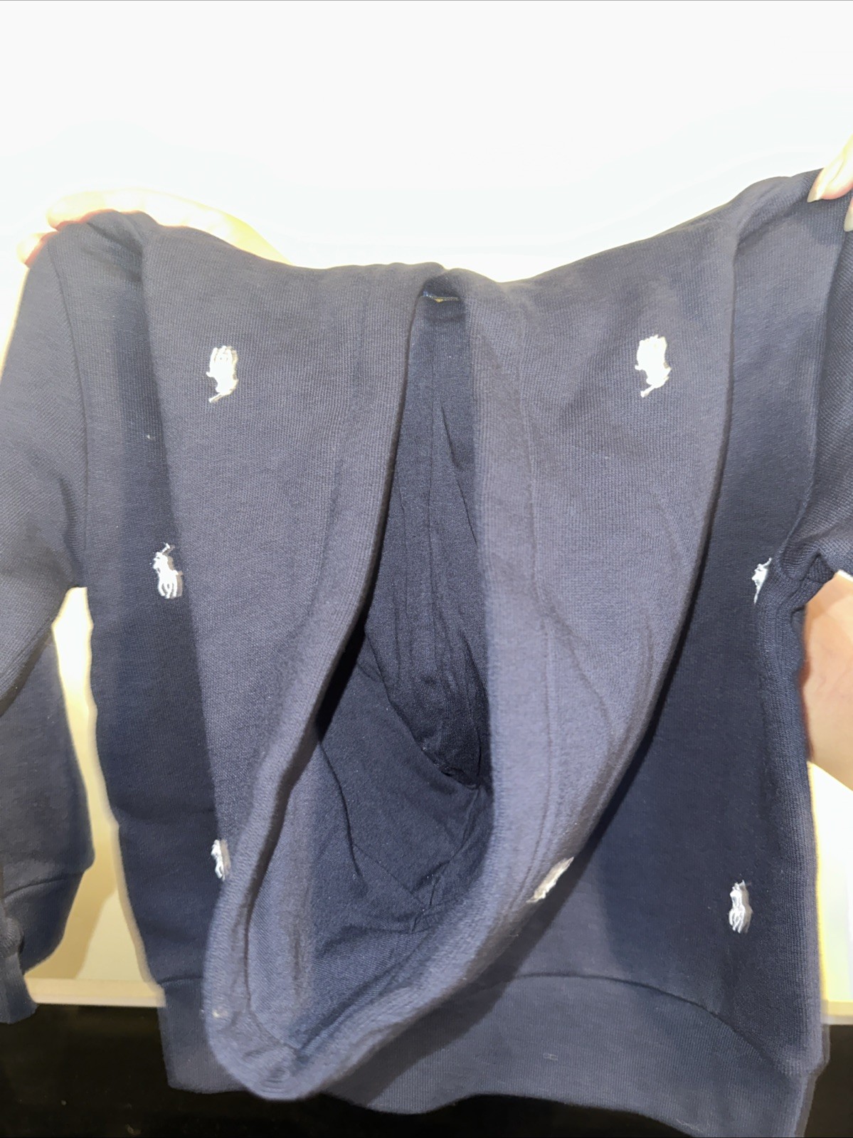 Polo Ralph Lauren felpa con cappuccio 3T blu zip piccolo pony logo outdoor giacca di design