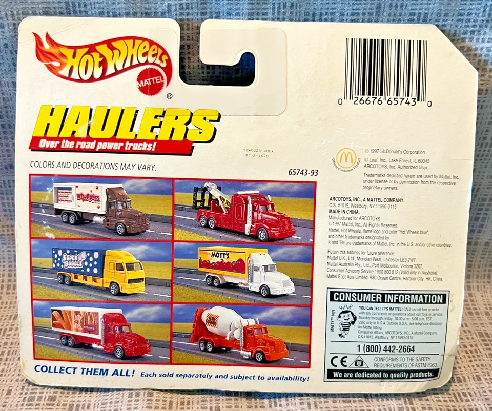 Camión de remolque Hot Wheels Haulers HD 1997 Foto 2 de 2