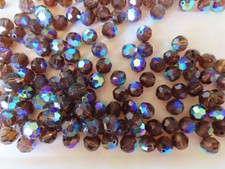 Full pack 144 Preciosa Machine Cut Round Beads 7mm Smoke topaz AB