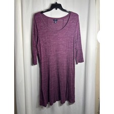 Gap Womens Dress Size XXL Purple Heathered 3/4 Sleeve Knit A-Line
