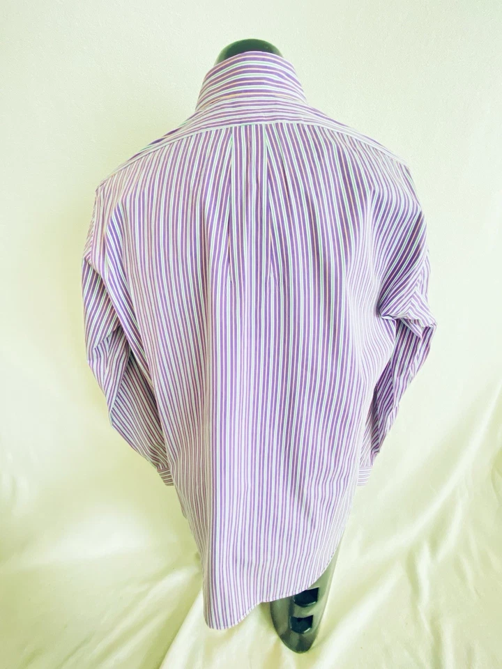 Camisa Polo Ralph Lauren Para Hombre 15.5x34/35 Calce Clásico Rayas Manga Larga Usada en Excelente Condición Foto 4 de 4