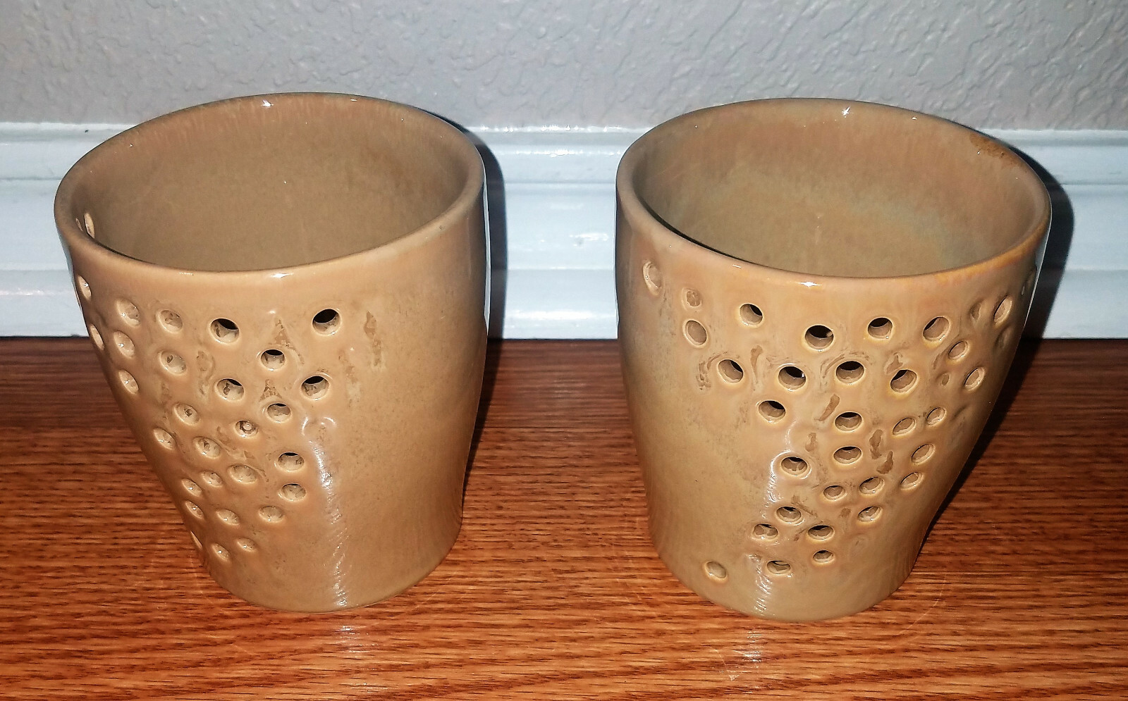 Pair of Florasense Candle Holders Orchid Planters Ceramic Beige eBay