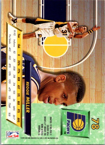 Reggie Miller 1992 Ultra #78 Basketball Card - Picture 2 of 2
