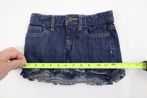 Gap KIDS Jeans Girls Size 6 Ruffled Dark Denim Mini Skirt - Picture 4 of 10