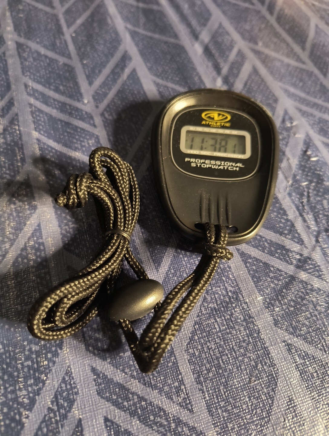 Pro Black Athletic Stopwatch with Lanyard for Professionals