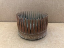 Vintage WOOD Hand Carved Round Hand Comb
