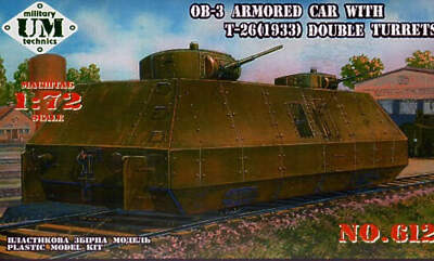 Uni Model 1/72 Uni Model OB-3 Armored carriage with T-26 (1933) double turrets