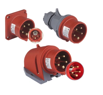 ADELID® CEE Stecker mit Phasenwender 5-polig Wandstecker Einbaustecker 32A 16A IP44 400V