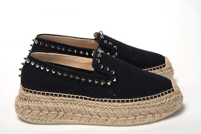 Christian Louboutin Obscur Shoes Womens Black Platform Espadrille Espadrille