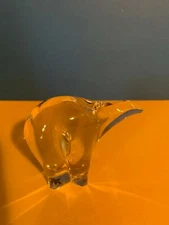 SMALL CLEAR GLASS POLAR BEAR FIGURINE  MAGNOR  ESTATE FIND  SOO CUTE