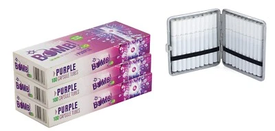 Fresh Bomb 3x 100 Click Hülsen mit Aromakapseln + Etui Purple