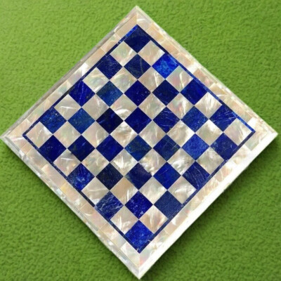 Mother of pearl chess set top, Lapis Lazuli Stone Chess Set, Collectible Gifts