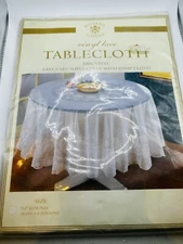 Sultan's Linens Viny White Lace 70" Round Tablecloth NIP!